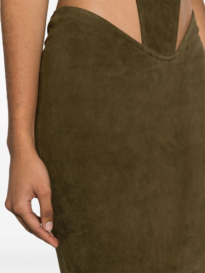 Green Leather Maxi Skirt