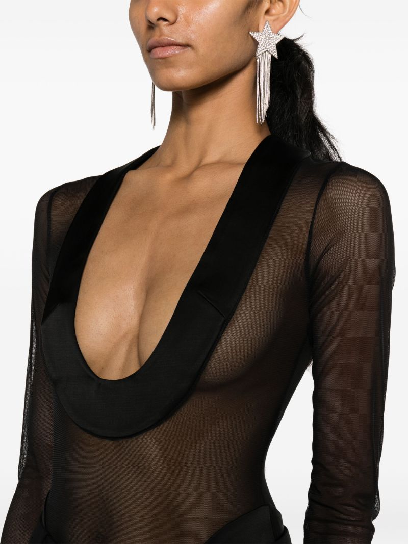 Black Semi-sheer Bodysuit