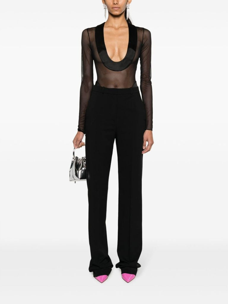 Black Semi-sheer Bodysuit