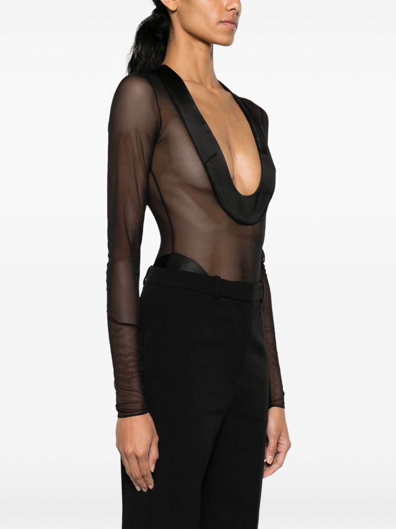 Black Semi-sheer Bodysuit