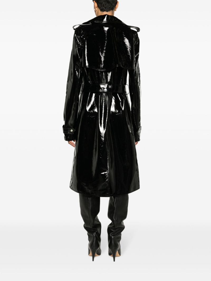Black High-shine Leather Coat