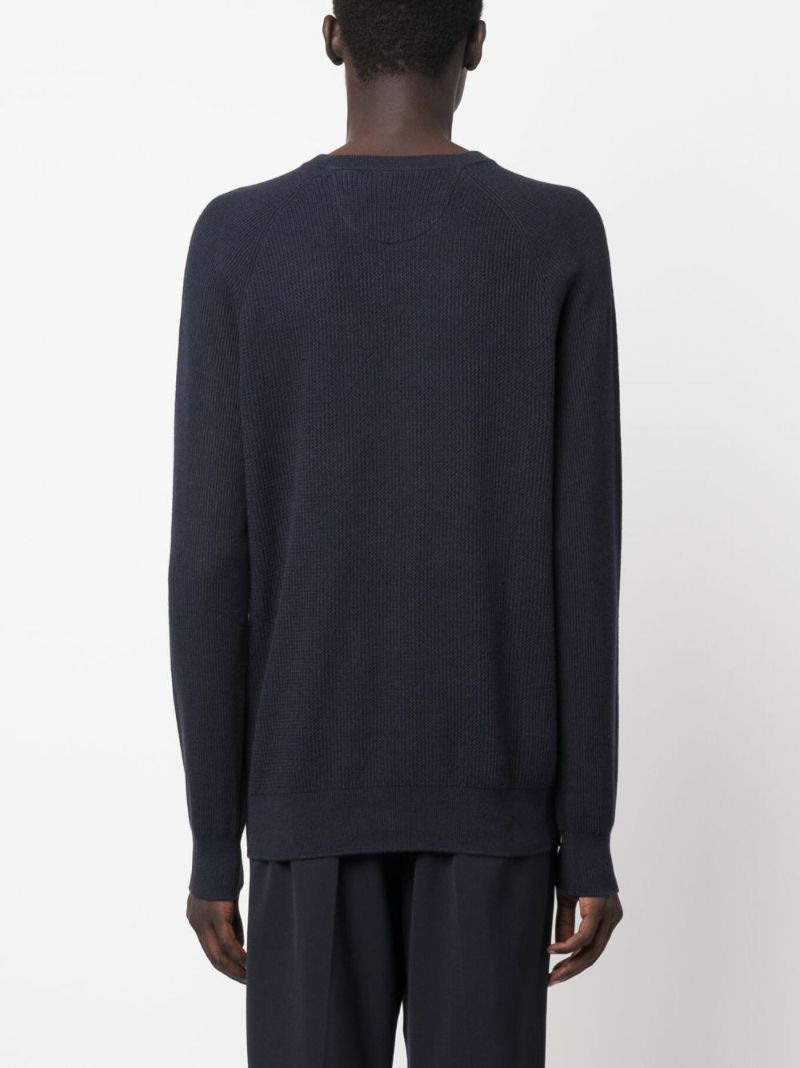 Blue Logo-embroidered Cotton Sweatshirt