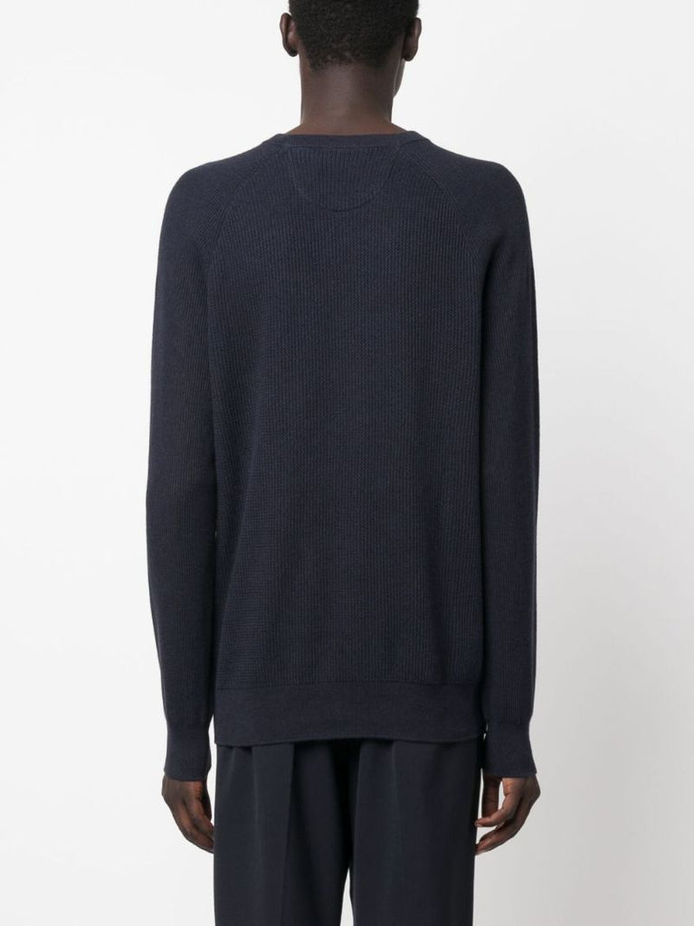 Blue Logo-embroidered Cotton Sweatshirt