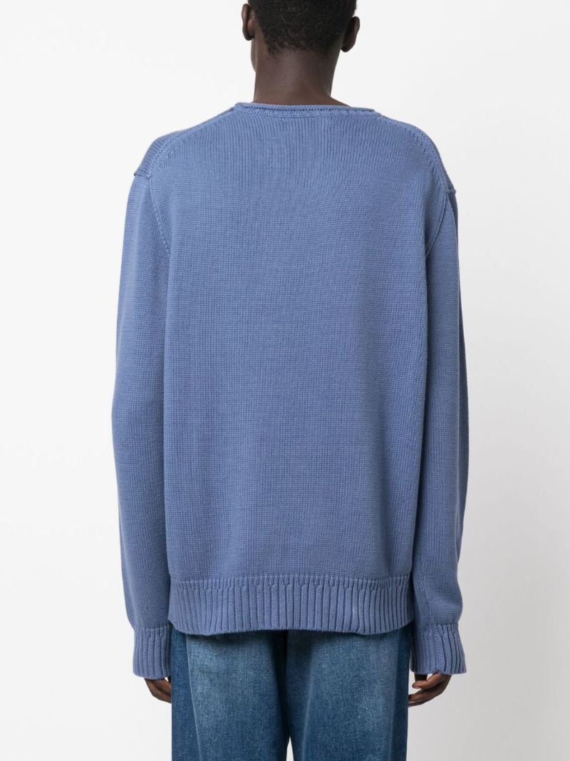 Blue Polo Bear Cotton Sweater