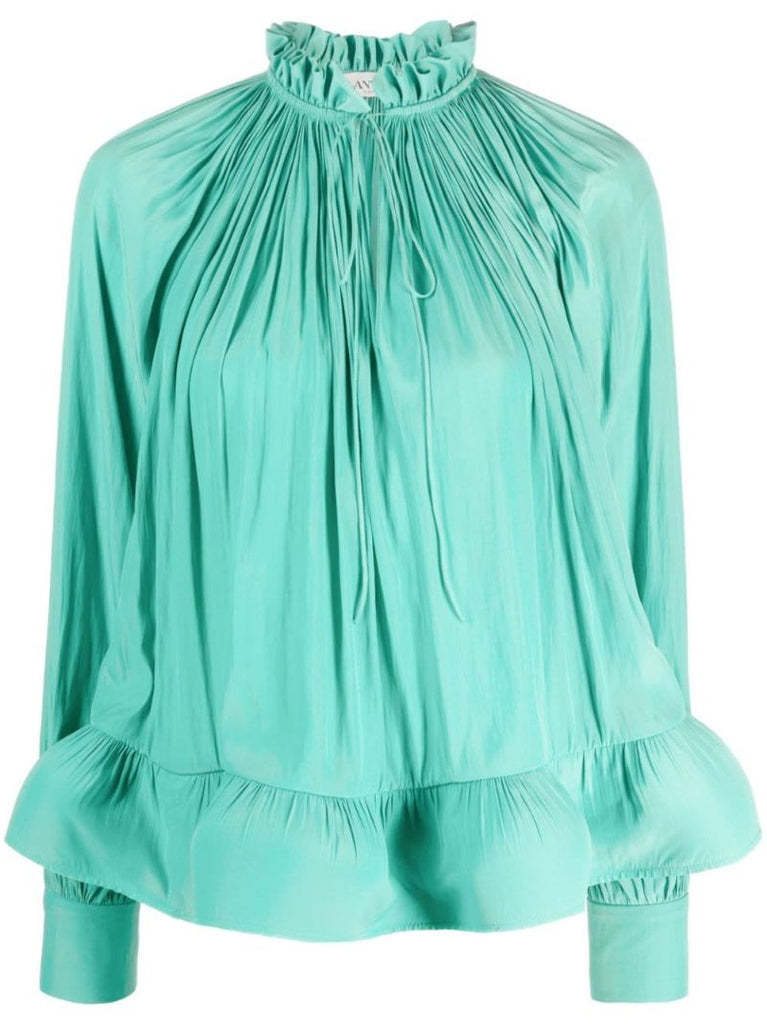 Green Gathered Detail Blouse