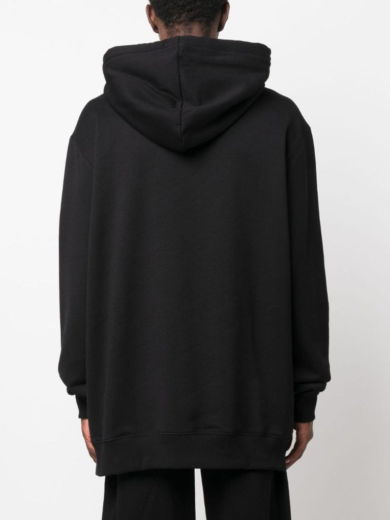 Black Logo AppliquÃ_x0083_Â© Cotton Hoodie