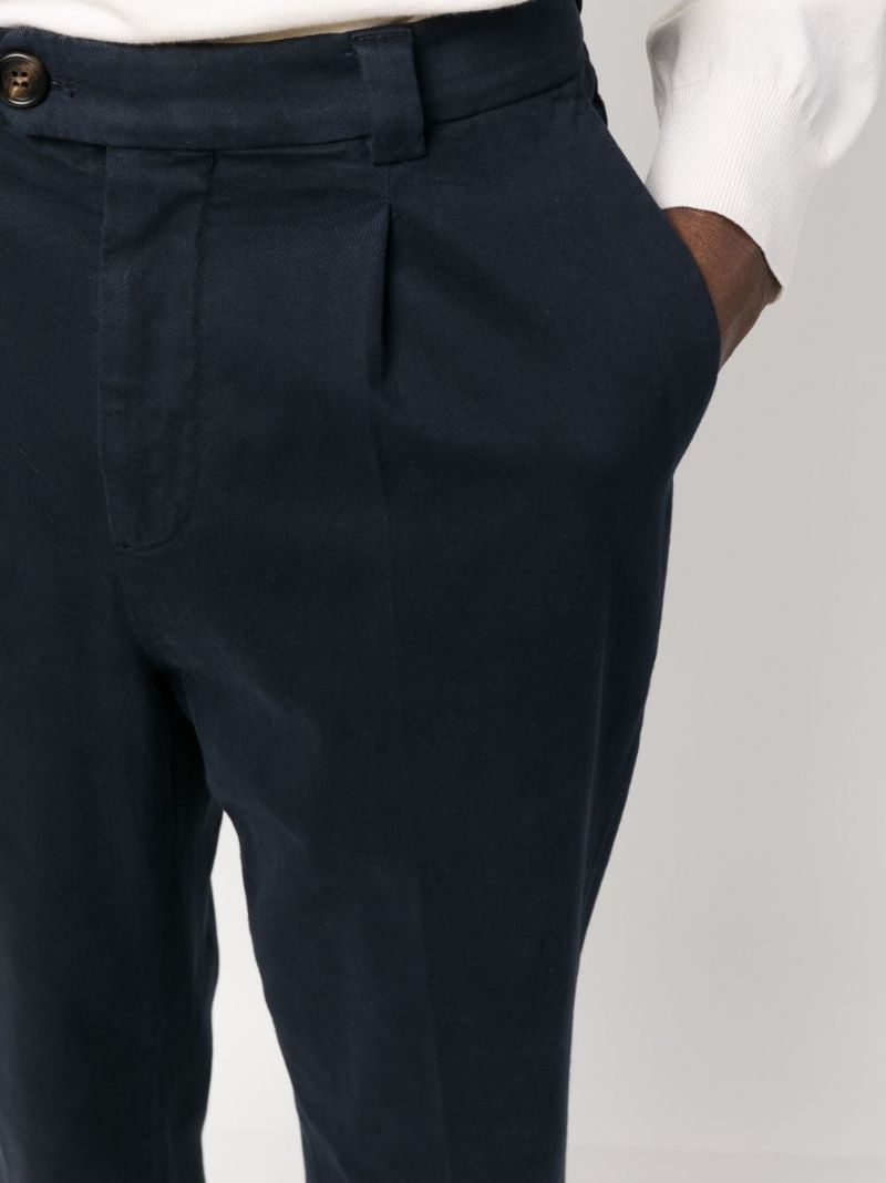 Blue Straight-leg Cotton Trousers
