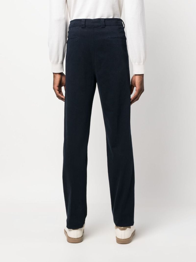 Blue Straight-leg Cotton Trousers