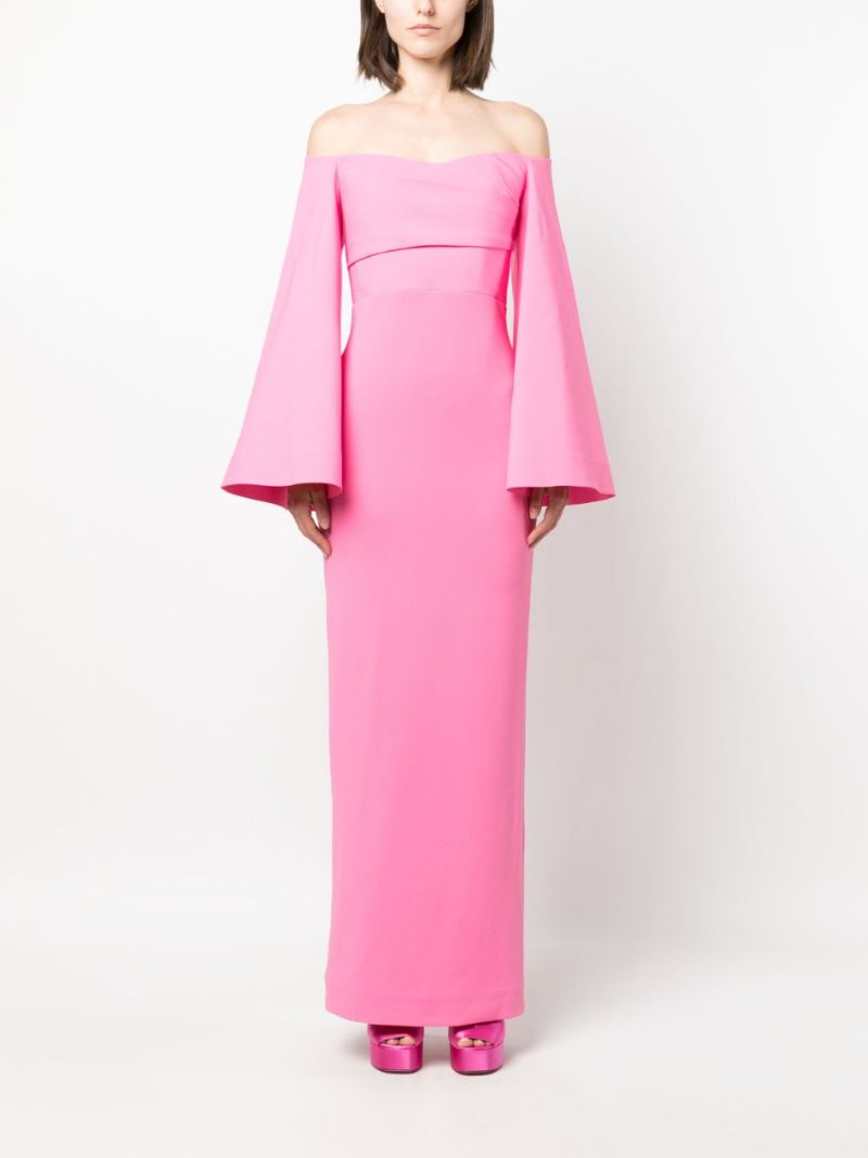 Pink Eliana Off-shoulder Maxi Dress