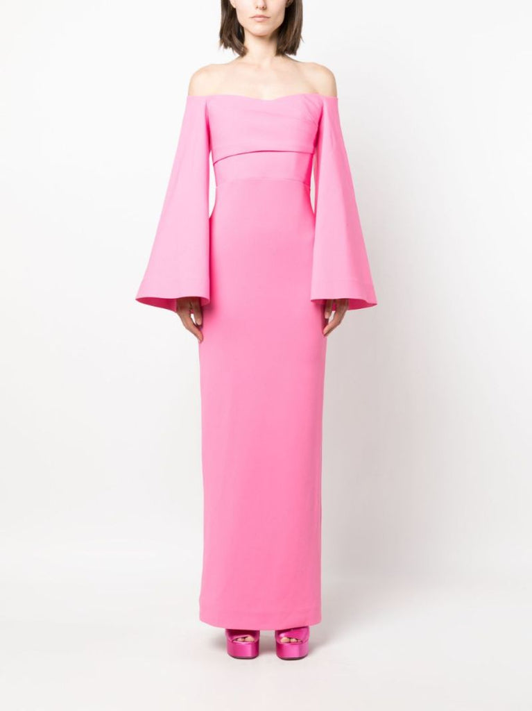 Pink Eliana Off-shoulder Maxi Dress