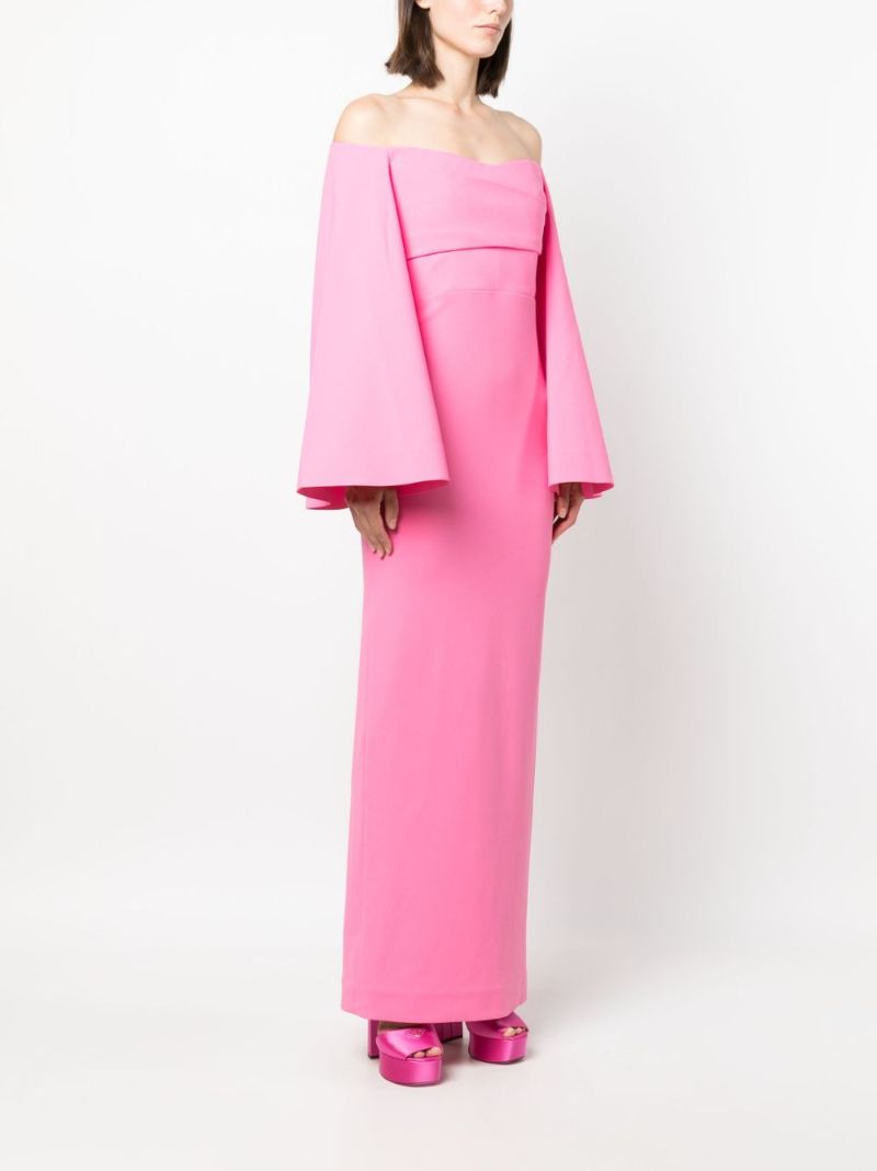 Pink Eliana Off-shoulder Maxi Dress