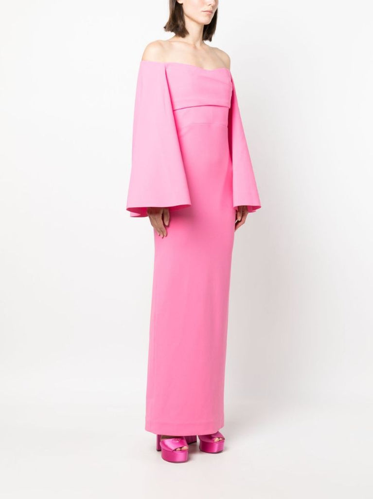 Pink Eliana Off-shoulder Maxi Dress