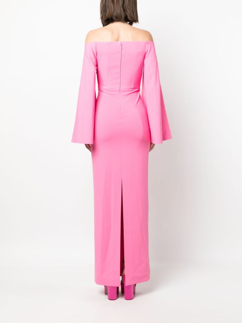 Pink Eliana Off-shoulder Maxi Dress