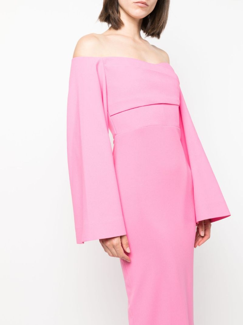 Pink Eliana Off-shoulder Maxi Dress