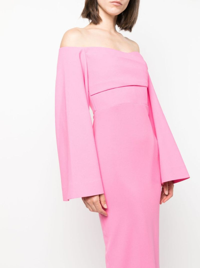 Pink Eliana Off-shoulder Maxi Dress