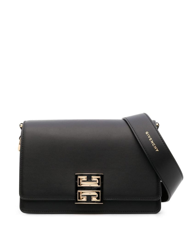 Black Logo Plaque Crossbody Bag