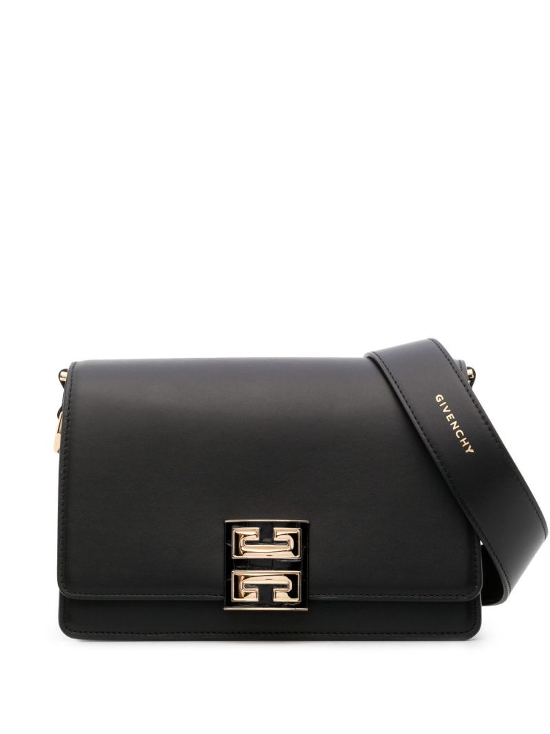 Black Logo Plaque Crossbody Bag