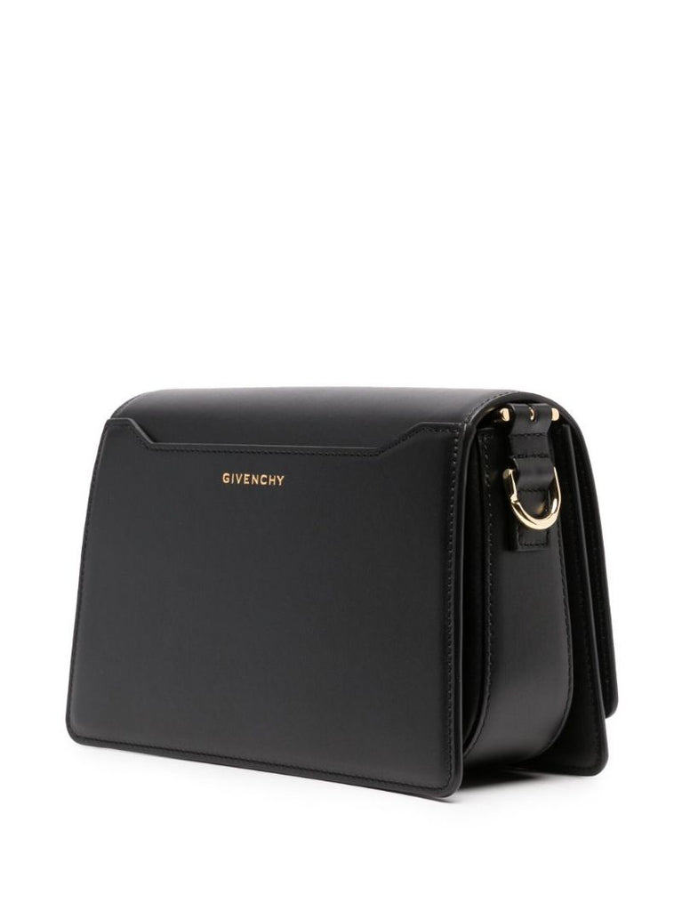 Black Logo Plaque Crossbody Bag