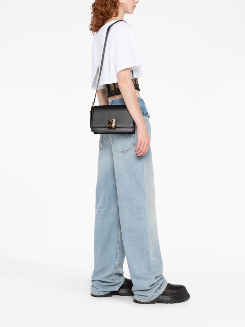 Black Logo Plaque Crossbody Bag