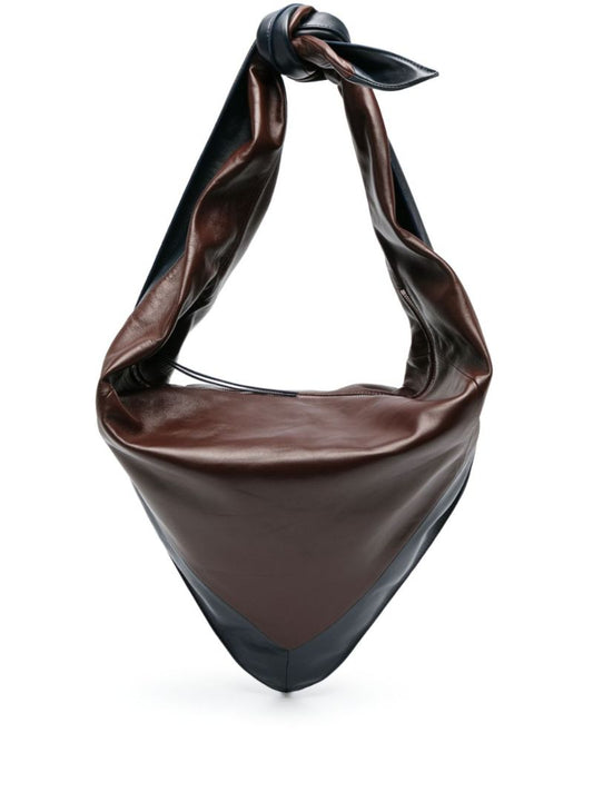 Brown Bandana Leather Shoulder Bag