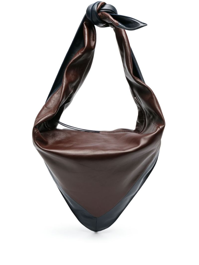 Brown Bandana Leather Shoulder Bag