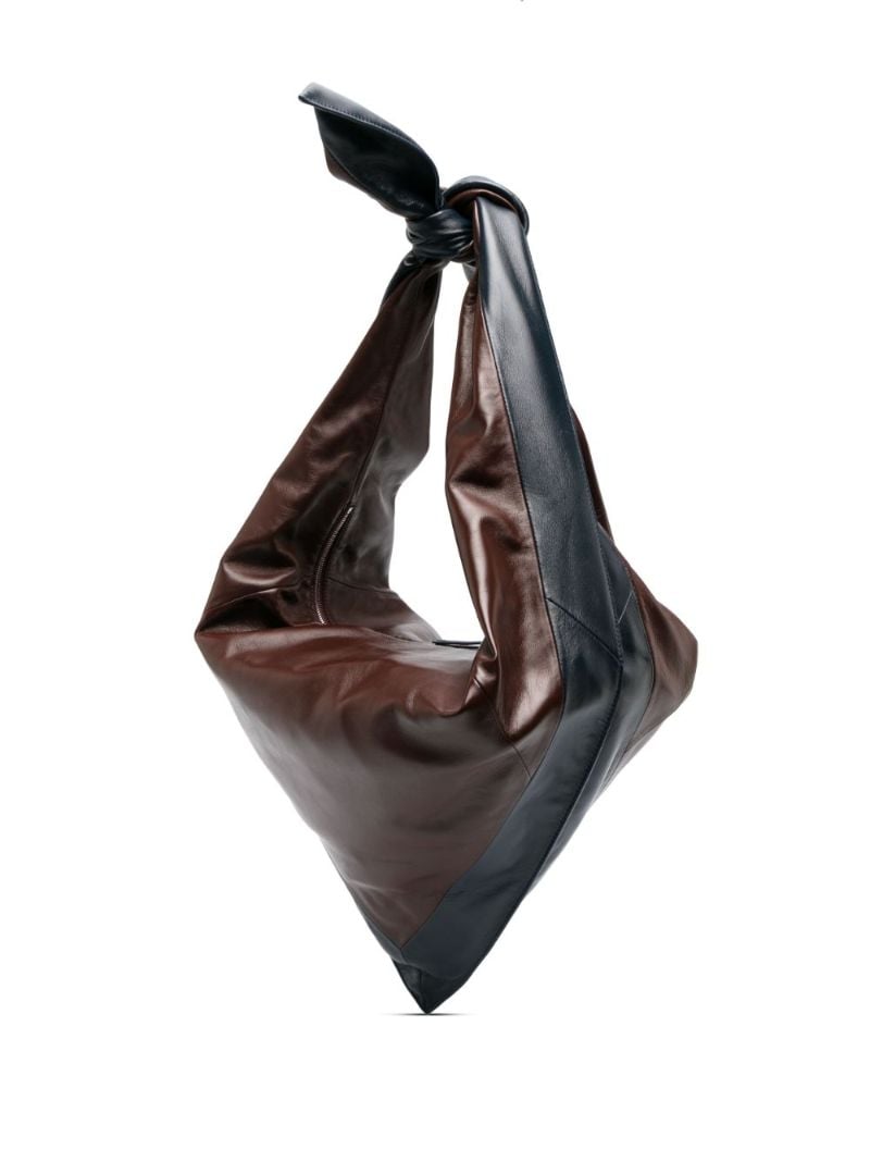 Brown Bandana Leather Shoulder Bag