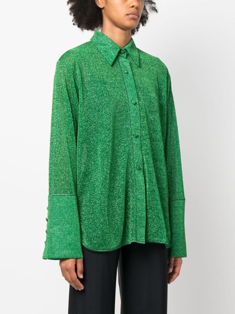 Green Metallic Thread Shirt
