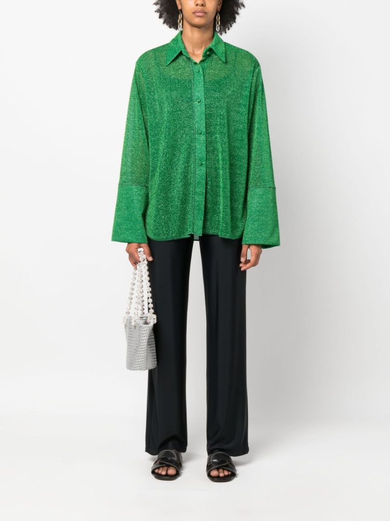 Green Metallic Thread Shirt