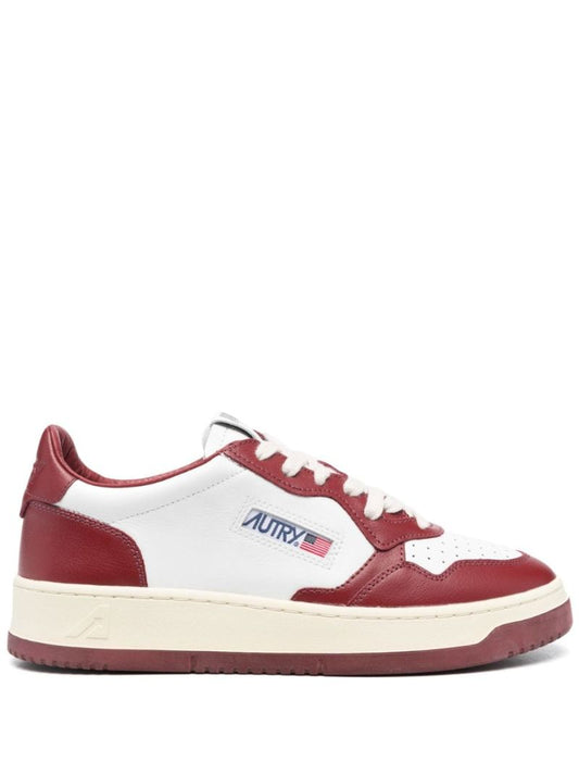Red Scarpe Stringate Leather Sneakers