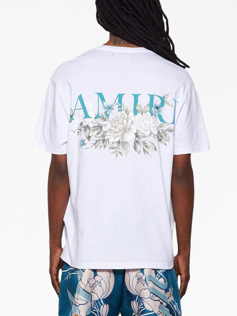 White Logo Print Cotton T-shirt