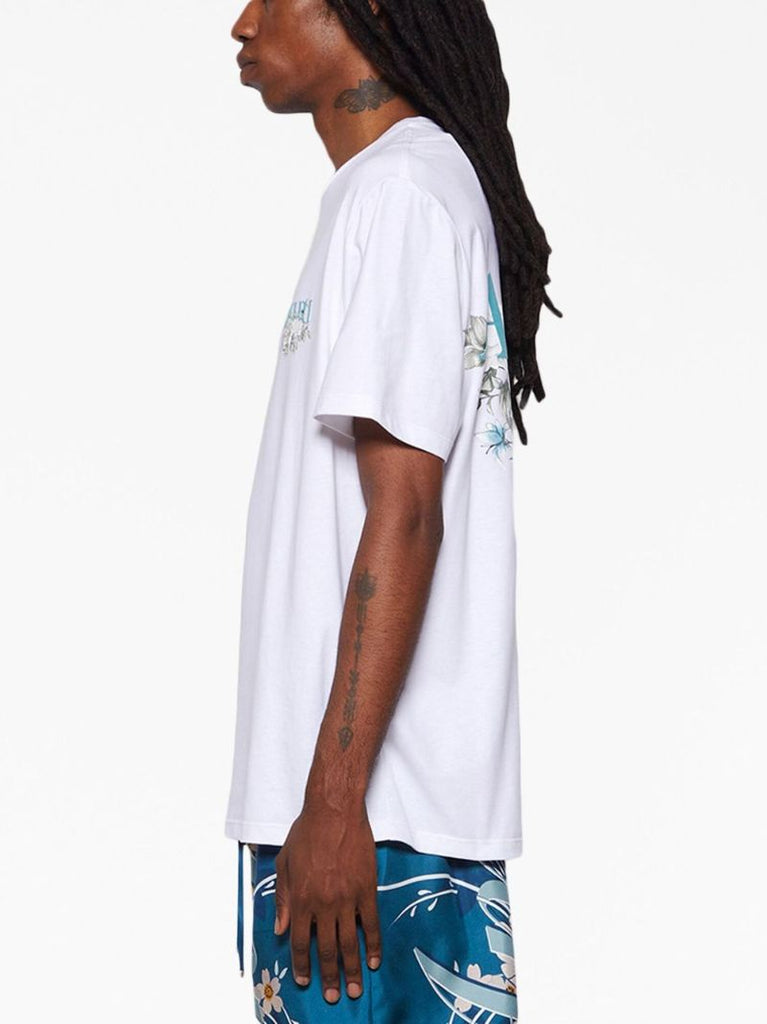 White Logo Print Cotton T-shirt