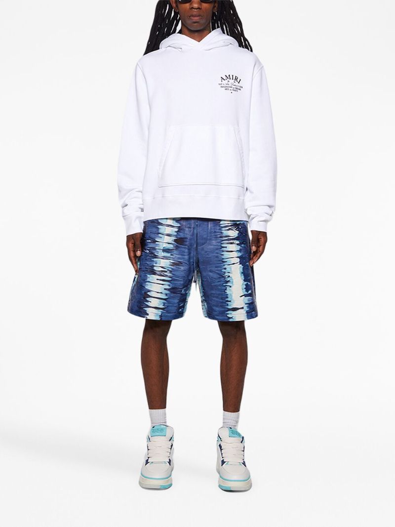 White Logo Print Cotton Hoodie
