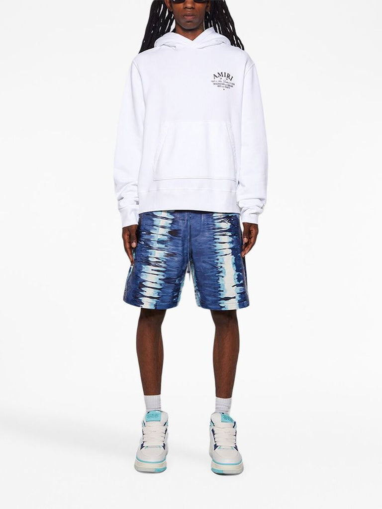 White Logo Print Cotton Hoodie