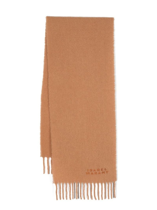 Brown Firny Logo-embroidered Scarf