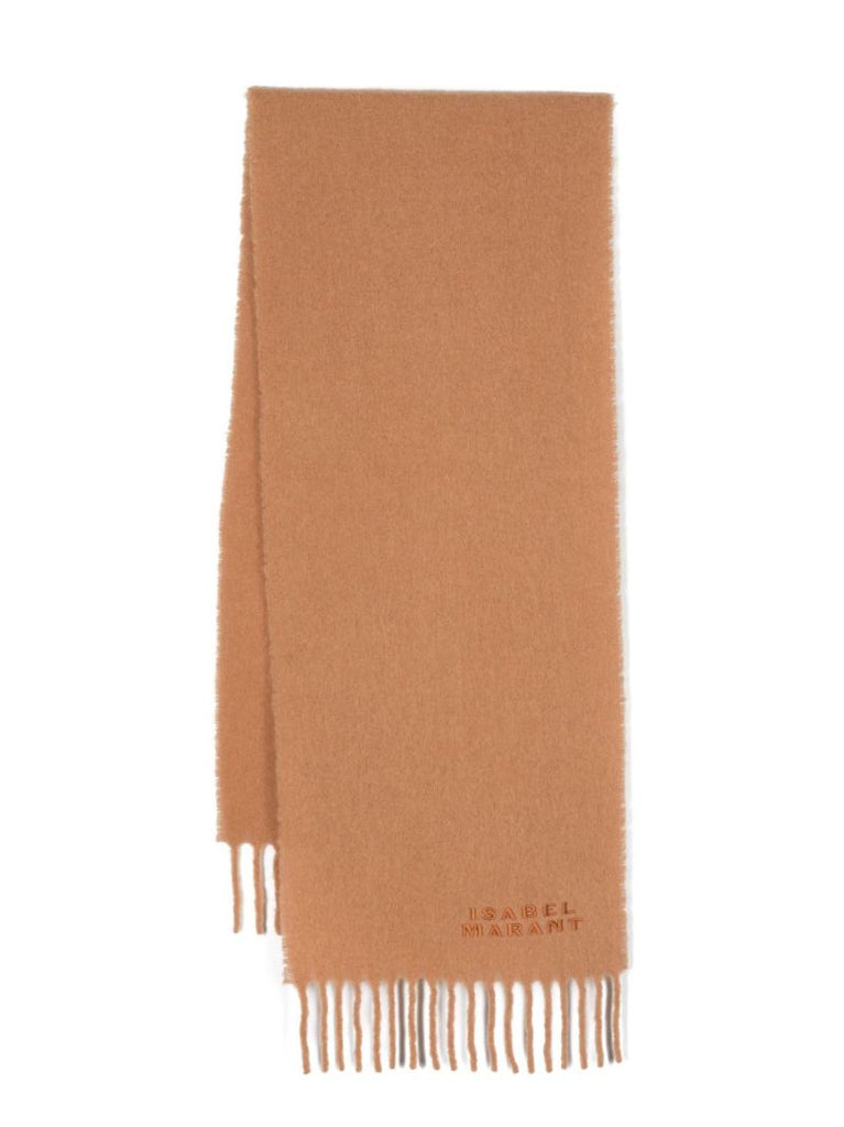 Brown Firny Logo-embroidered Scarf