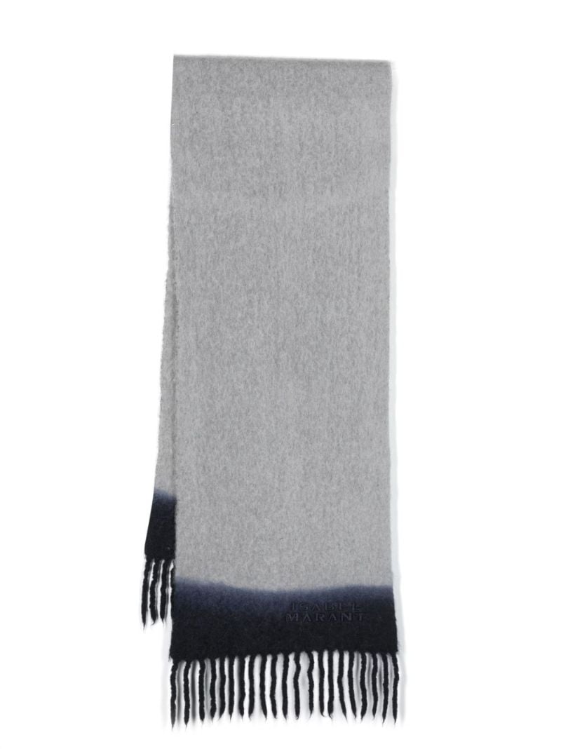 Grey Firny Logo-embroidered Scarf