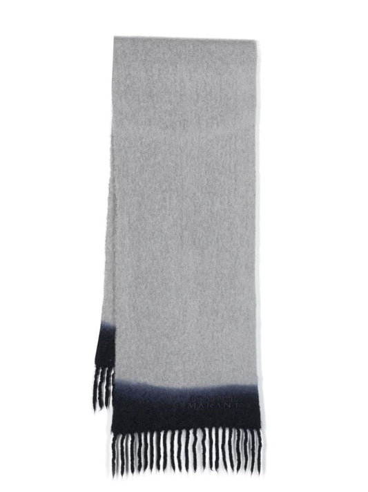 Grey Firny Logo-embroidered Scarf