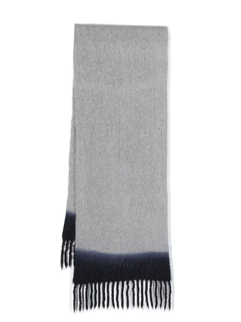 Grey Firny Logo-embroidered Scarf
