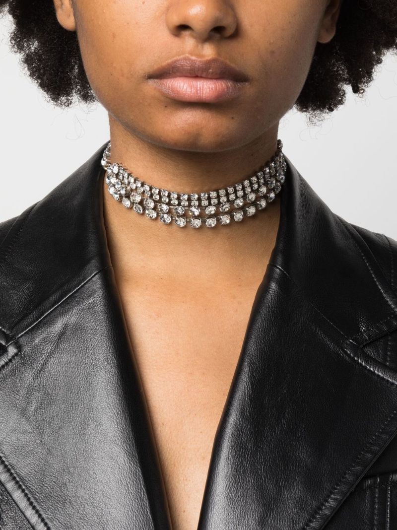 Silver-tone Crystal Necklace
