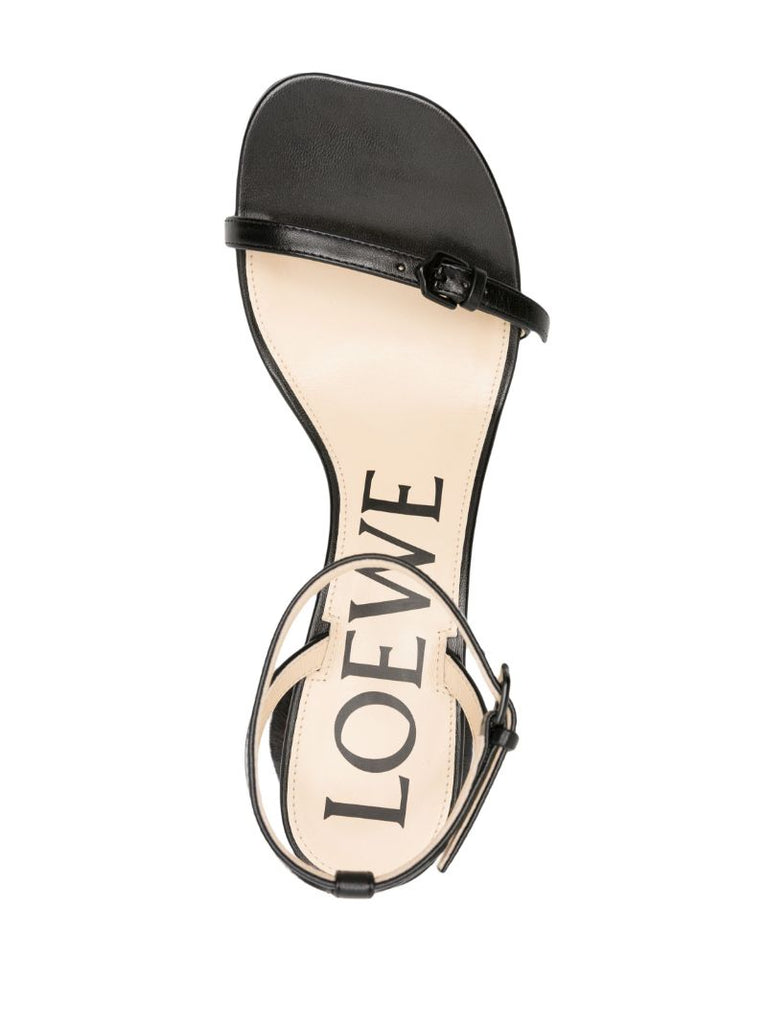 Black Petal Brush 40 Leather Sandals