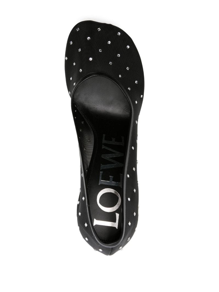 Black Toy 90 Crystal Mesh Pumps