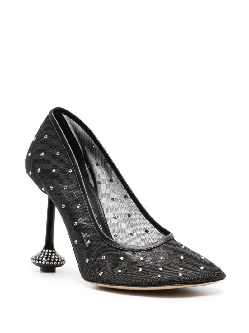 Black Toy 90 Crystal Mesh Pumps
