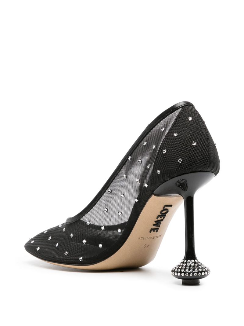 Black Toy 90 Crystal Mesh Pumps