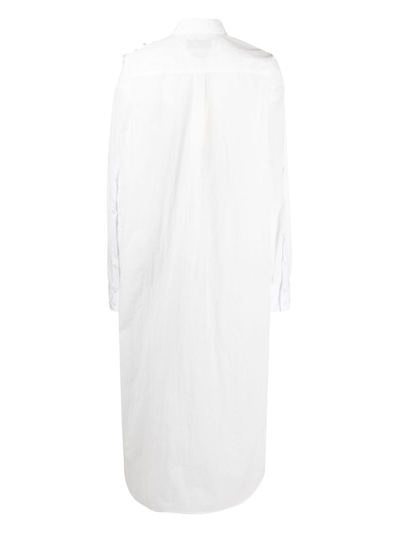White Ruffled Shirt Dress
