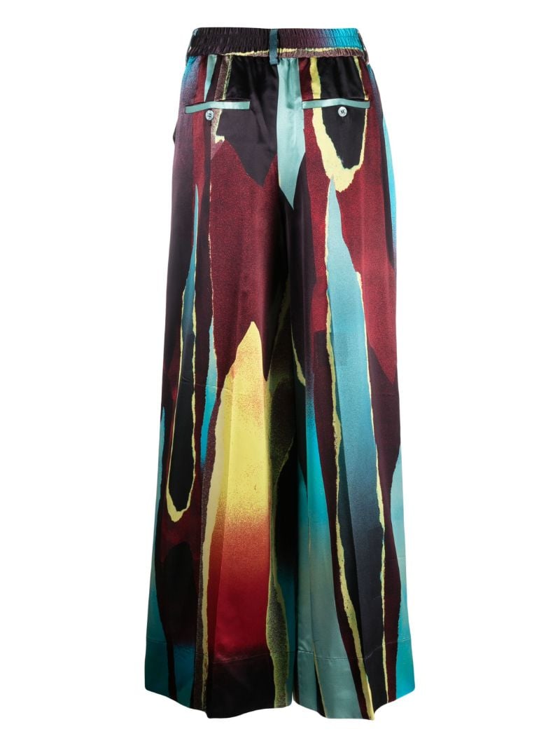 Multicolour Wheatpaste Wide-leg Satin Trousers