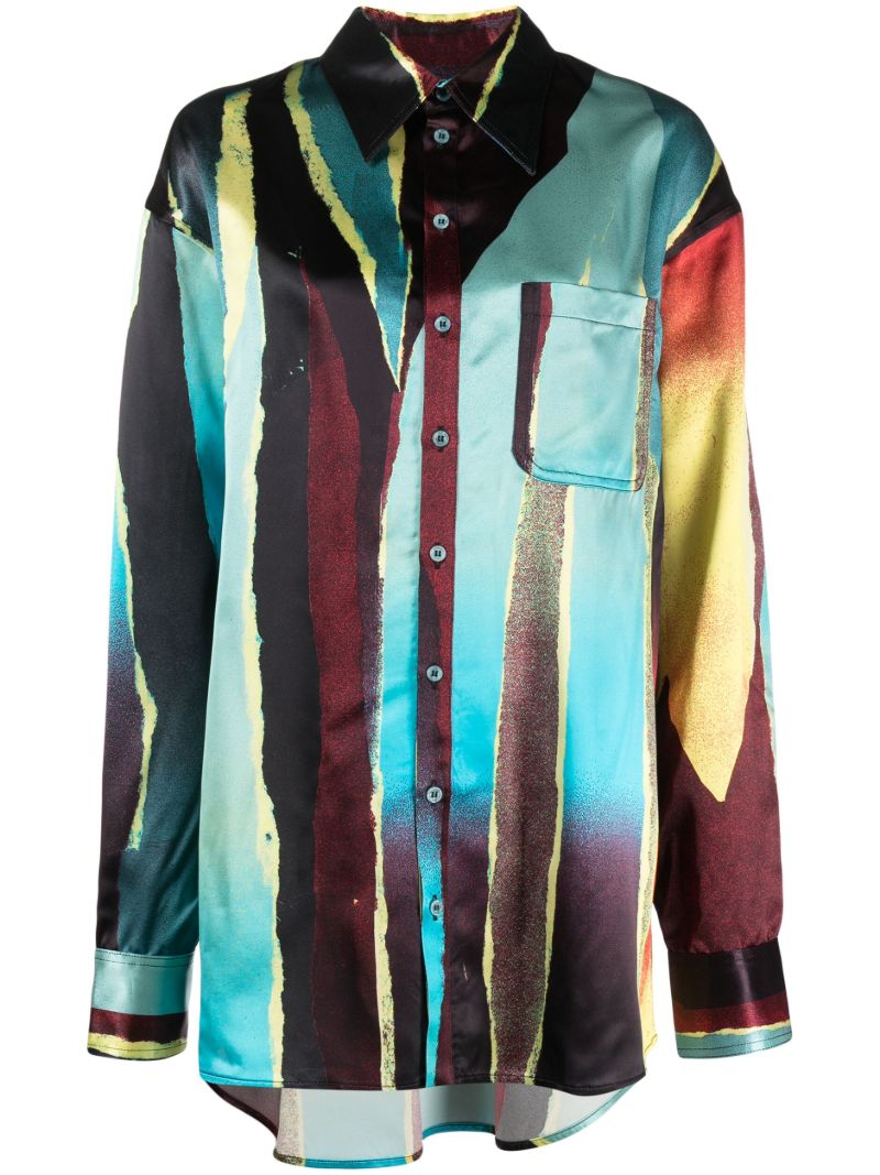 Multicolour Wheatpaste Satin Shirt