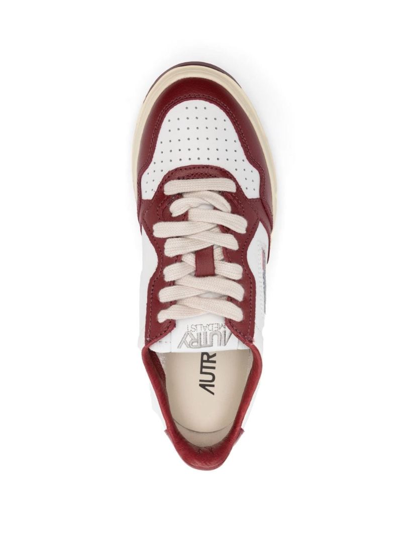 Red Medalist Leather Sneakers