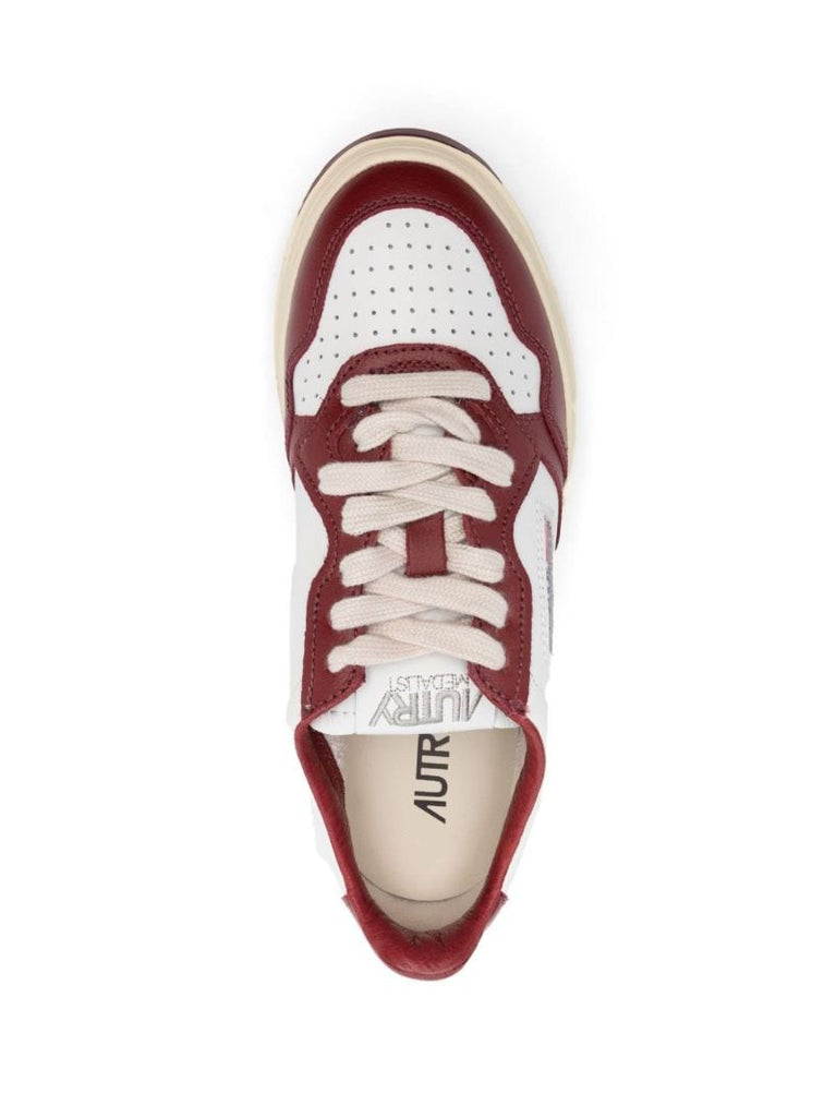 Red Medalist Leather Sneakers