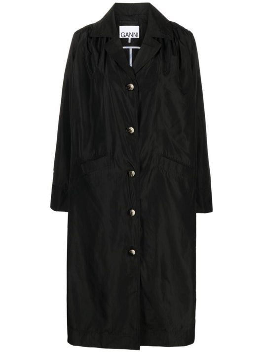 Black Summer Single-breasted Trench Coat