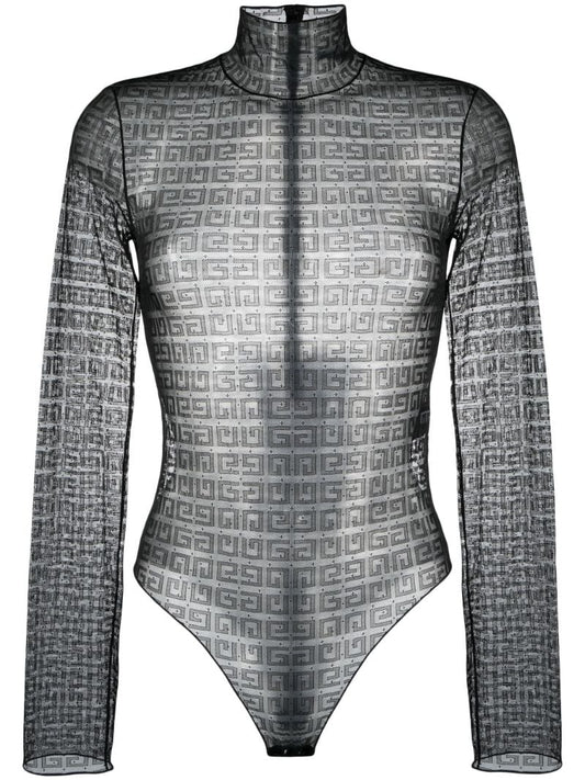 Black 4g Sheer Bodysuit
